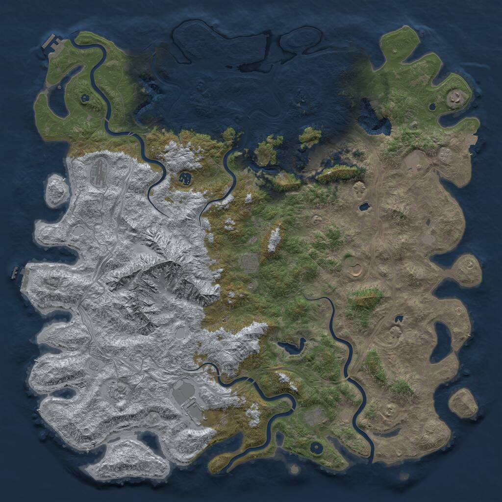 Rust Map: Procedural Map, Size: 6000, Seed: 951333017, 17 Monuments