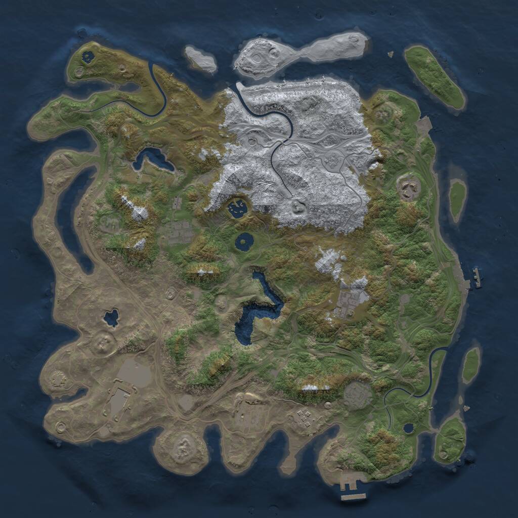 Rust Map: Procedural Map, Size: 4250, Seed: 1296454, 14 Monuments