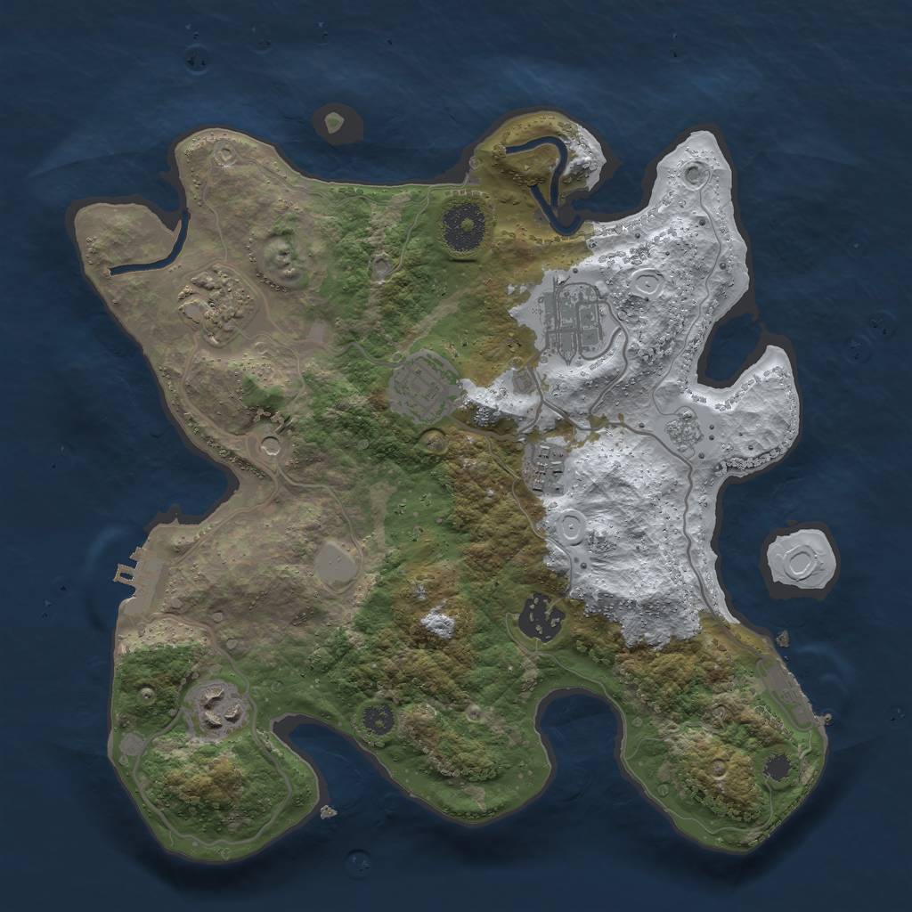 Rust Map: Procedural Map, Size: 3000, Seed: 16349, 15 Monuments