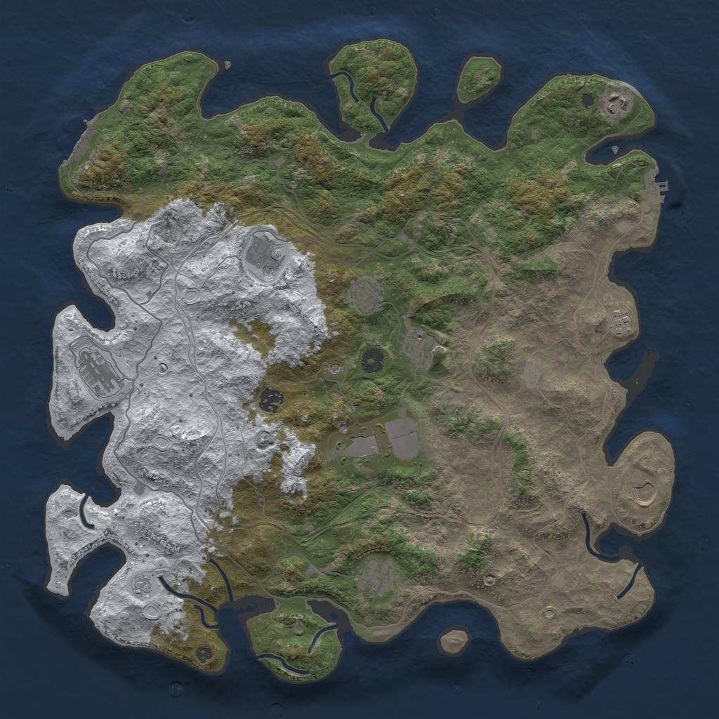 Rust Map: Procedural Map, Size: 4500, Seed: 1563431, 19 Monuments