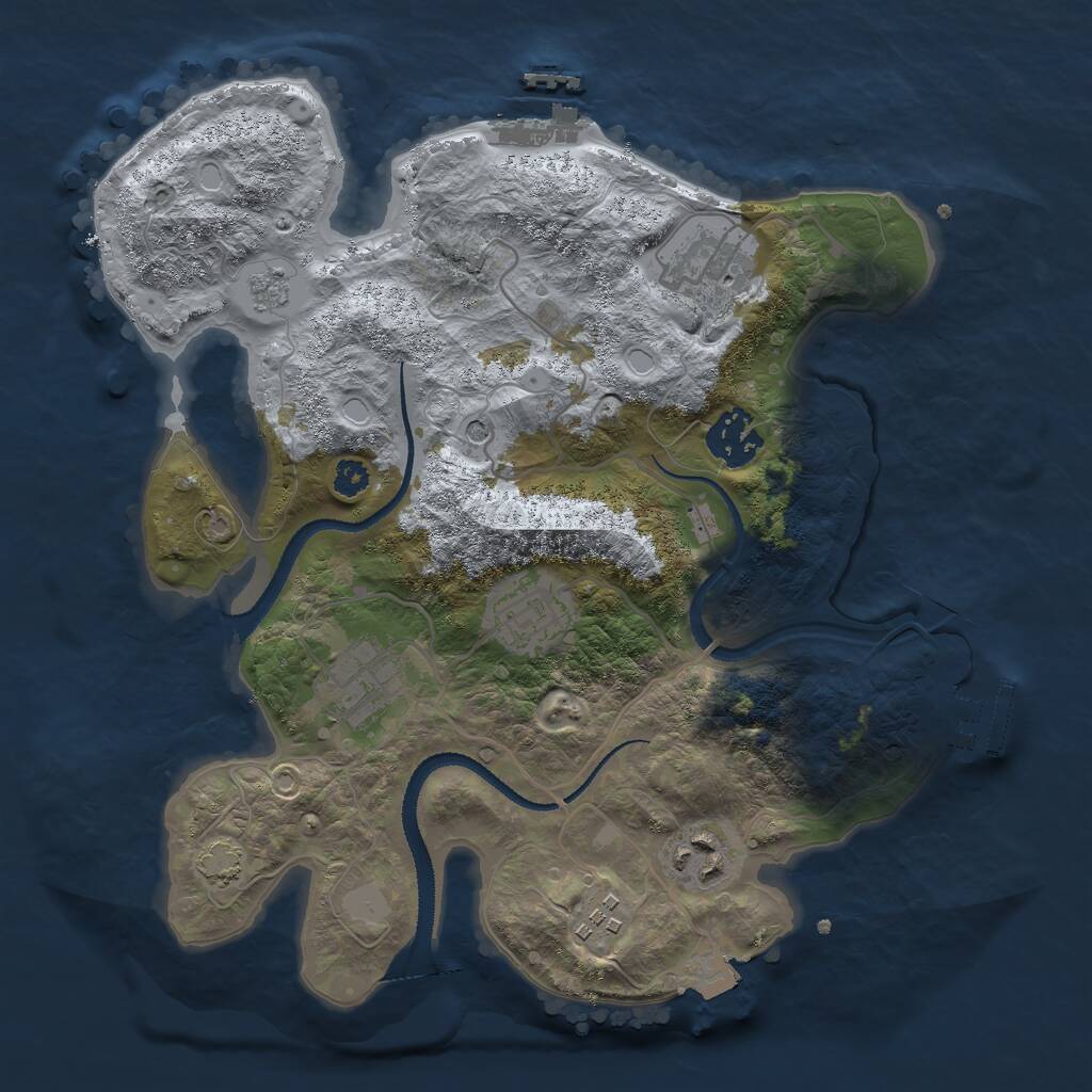 Rust Map: Procedural Map, Size: 3000, Seed: 19791, 12 Monuments