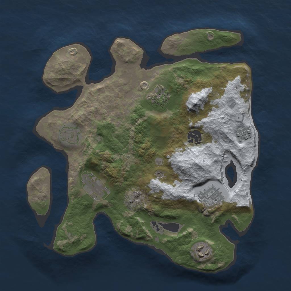 Rust Map: Barren, Size: 3000, Seed: 1798985835, 10 Monuments
