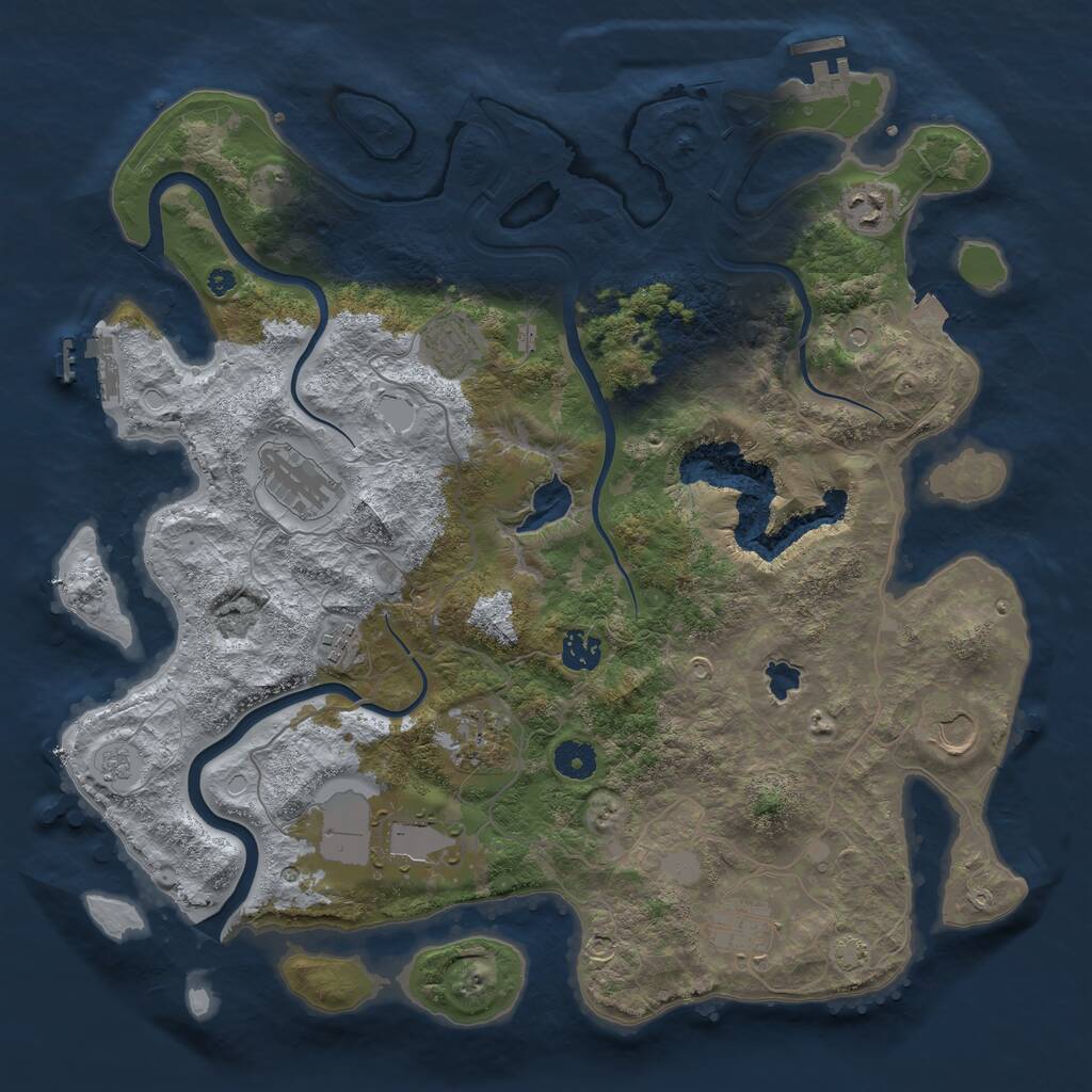 Rust Map: Procedural Map, Size: 4000, Seed: 1867061019, 15 Monuments