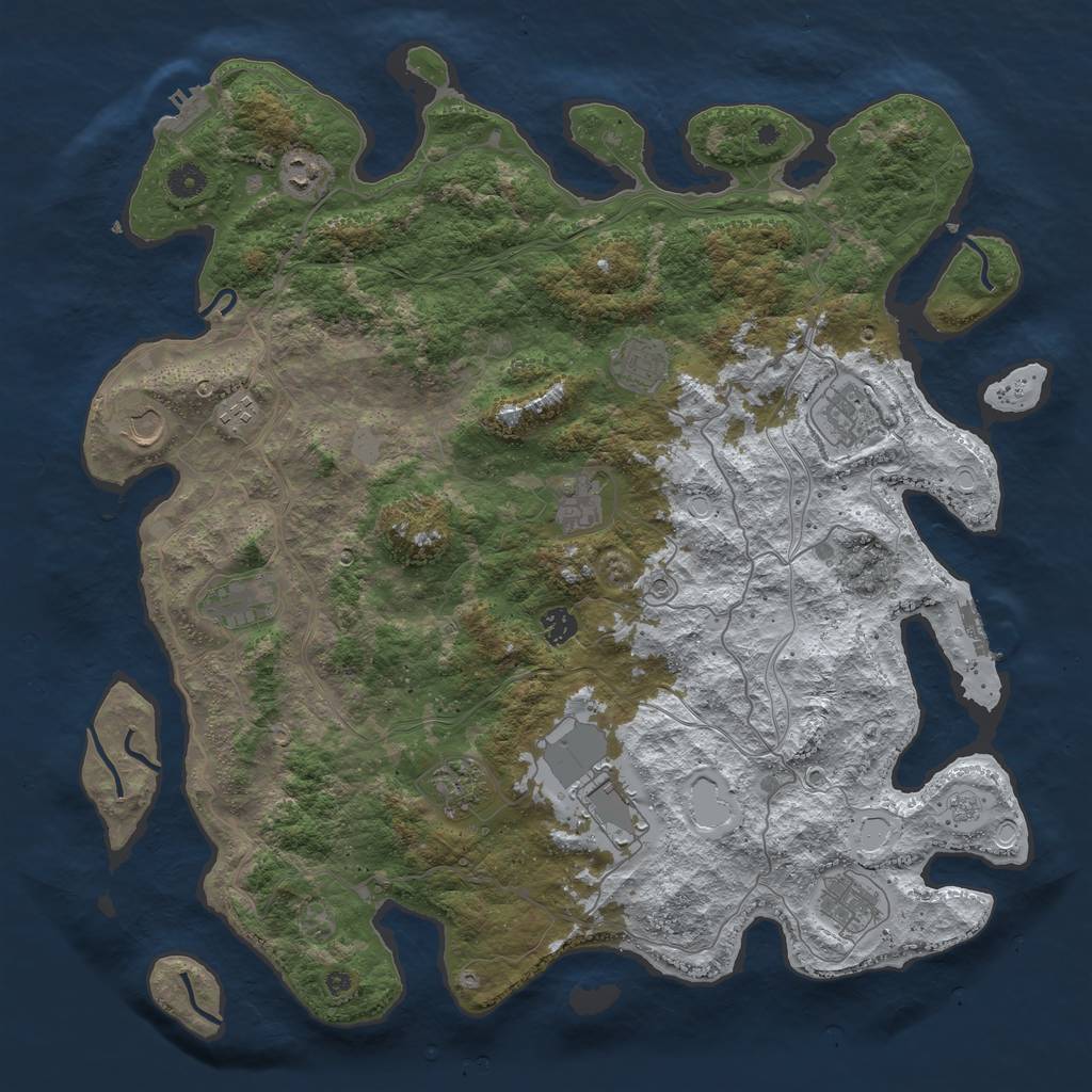 Rust Map: Procedural Map, Size: 4500, Seed: 38588270, 20 Monuments