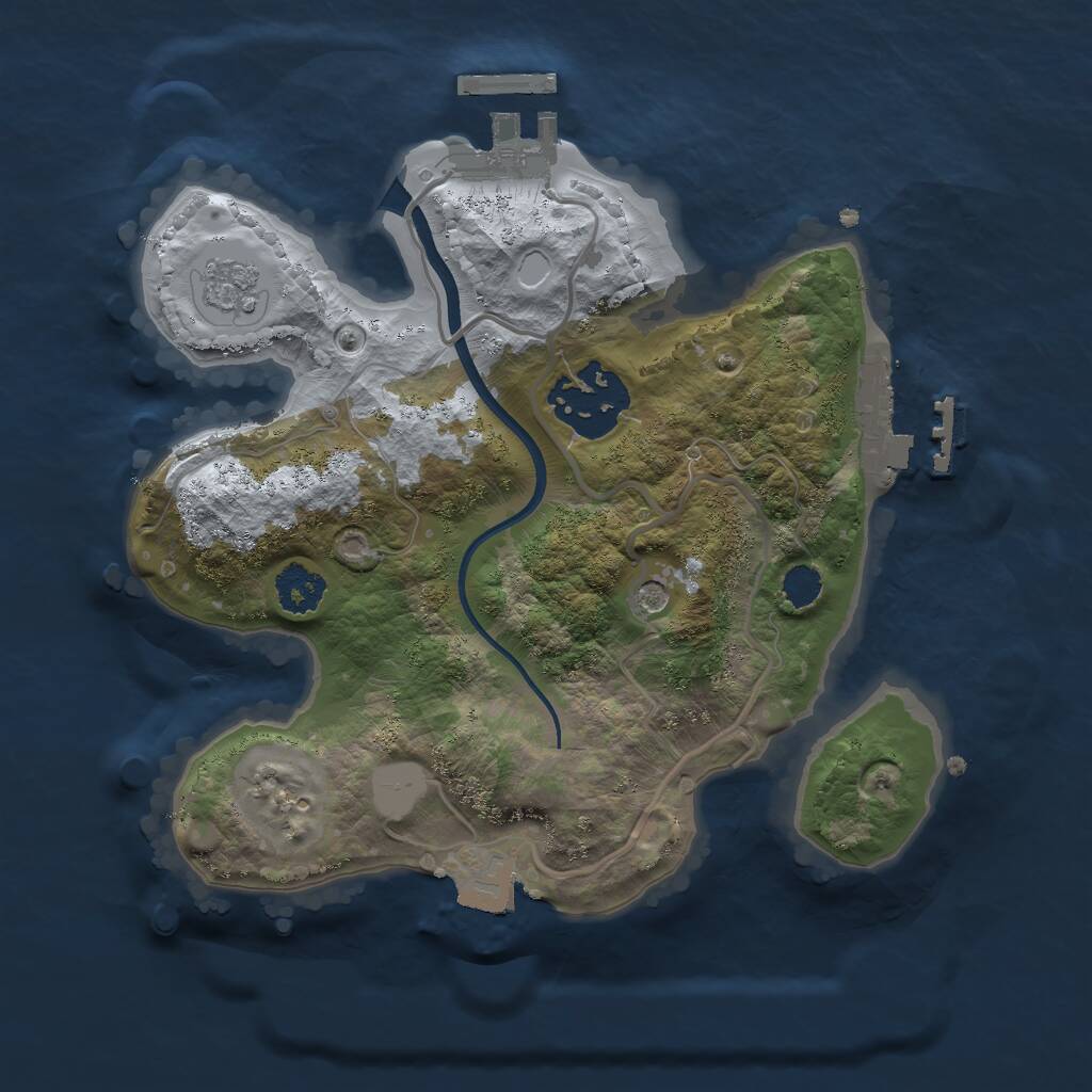 Rust Map: Procedural Map, Size: 2229, Seed: 648252, 6 Monuments