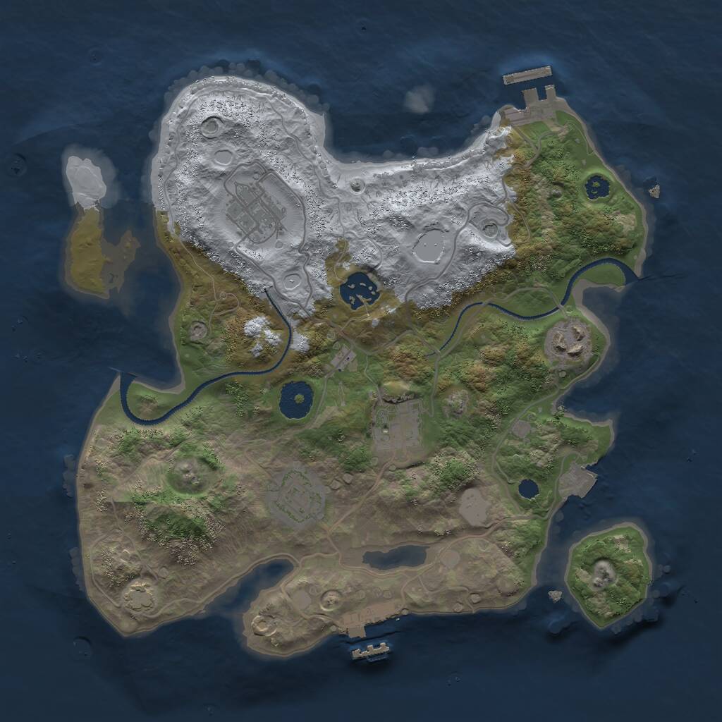 Rust Map: Procedural Map, Size: 3000, Seed: 267444122, 10 Monuments