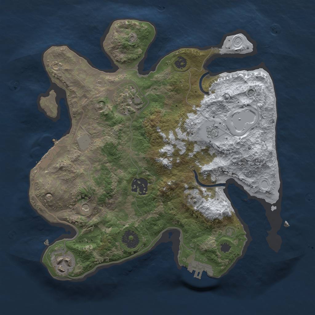 Rust Map: Procedural Map, Size: 2700, Seed: 678449301, 12 Monuments
