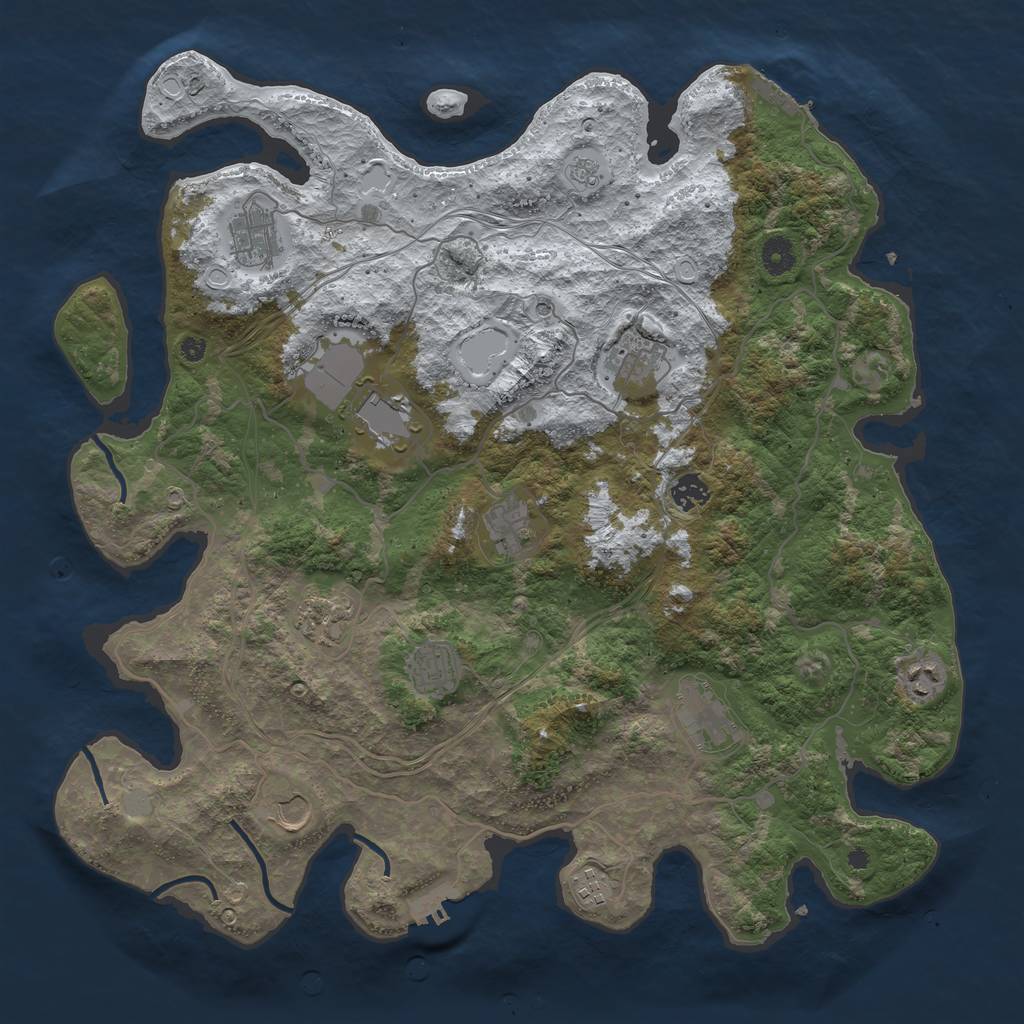 Rust Map: Procedural Map, Size: 4250, Seed: 1818788867, 20 Monuments