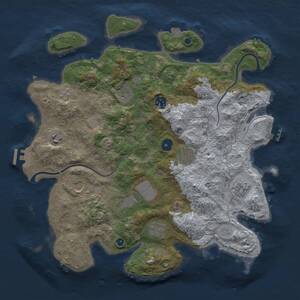 Thumbnail Rust Map: Procedural Map, Size: 3850, Seed: 653998516, 15 Monuments