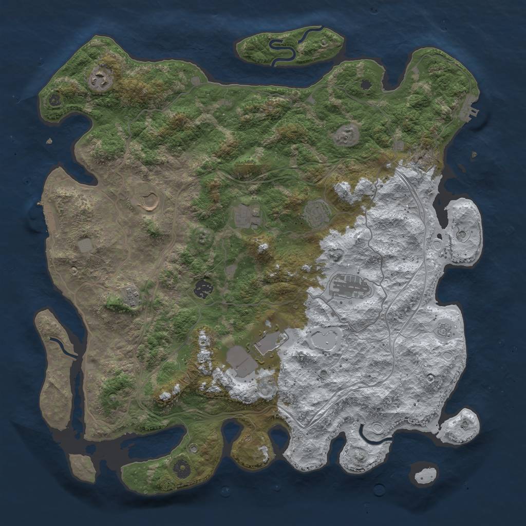 Rust Map: Procedural Map, Size: 4350, Seed: 10, 17 Monuments