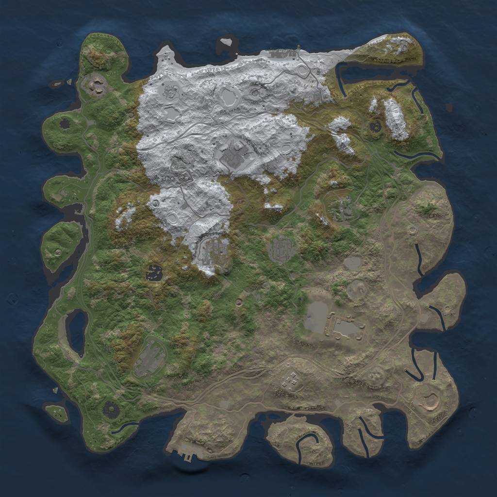 Rust Map: Procedural Map, Size: 4300, Seed: 94521352, 19 Monuments