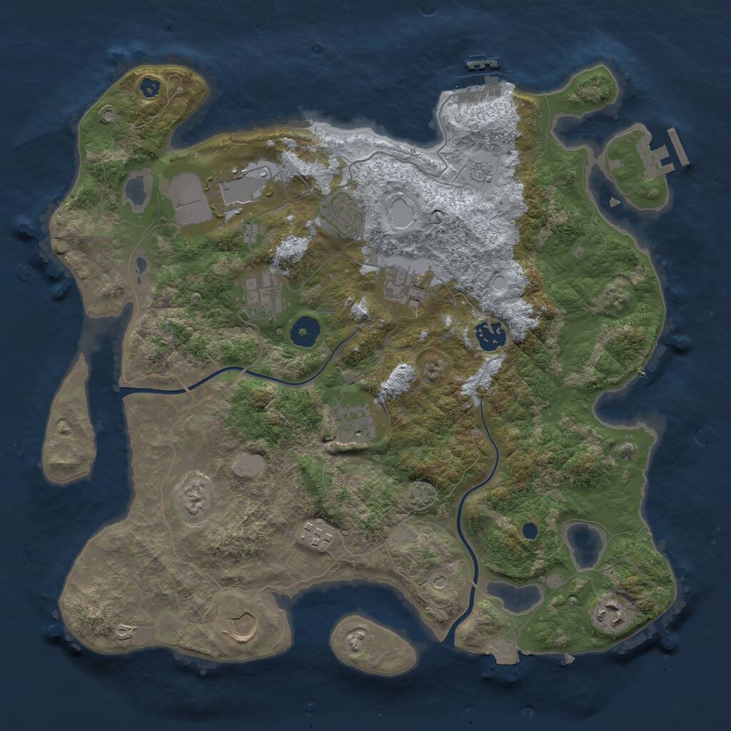 Rust Map: Procedural Map, Size: 3700, Seed: 2005755329, 15 Monuments