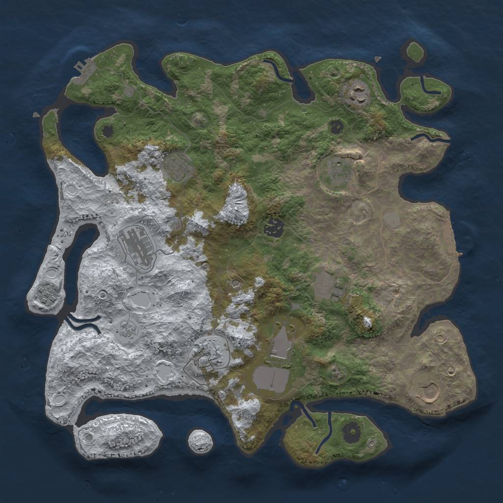 Rust Map: Procedural Map, Size: 3750, Seed: 1900374203, 19 Monuments