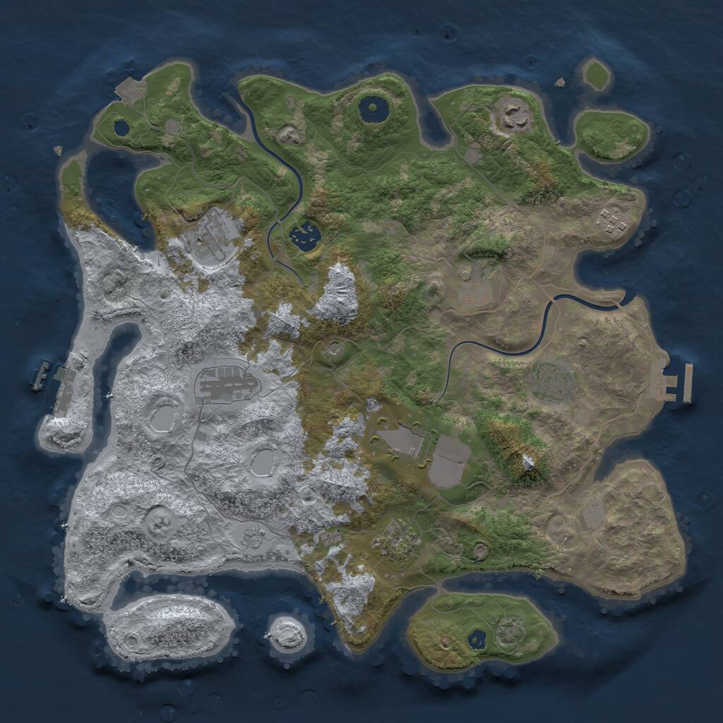 Rust Map: Procedural Map, Size: 3750, Seed: 1900374203, 15 Monuments