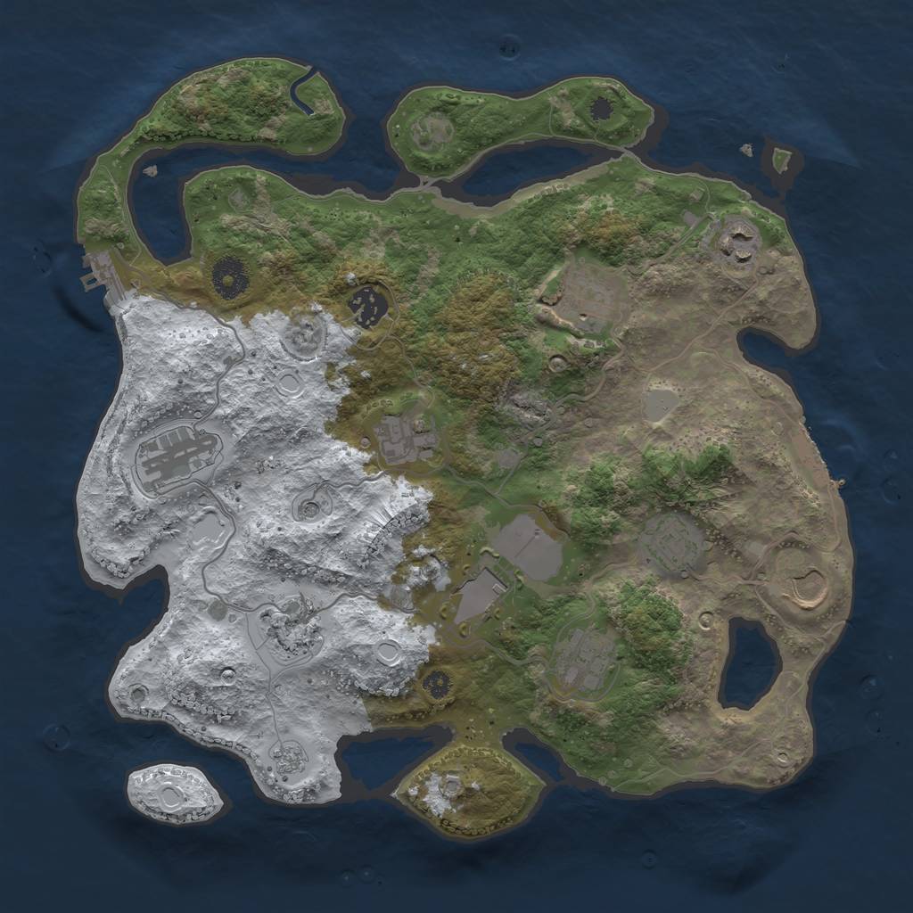 Rust Map: Procedural Map, Size: 3500, Seed: 1796119659, 19 Monuments