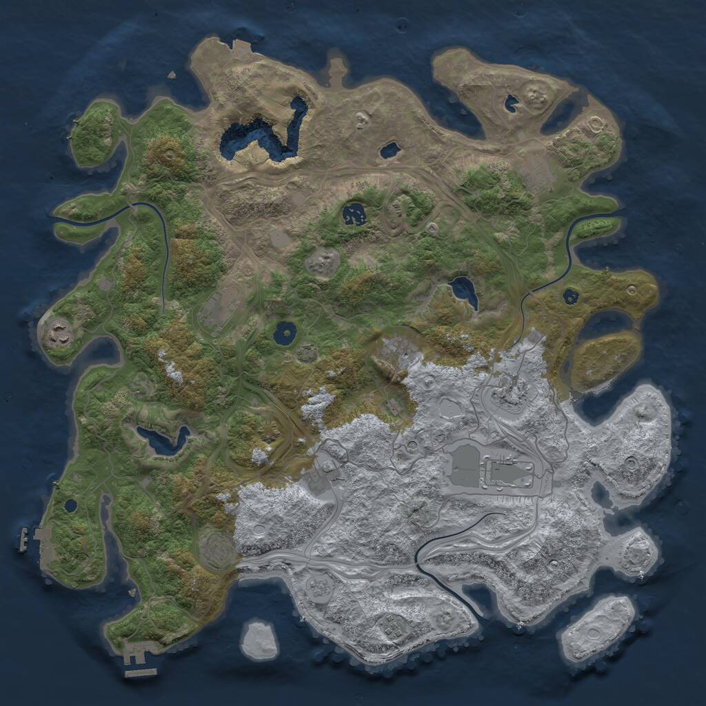 Rust Map: Procedural Map, Size: 4500, Seed: 1473128040, 16 Monuments