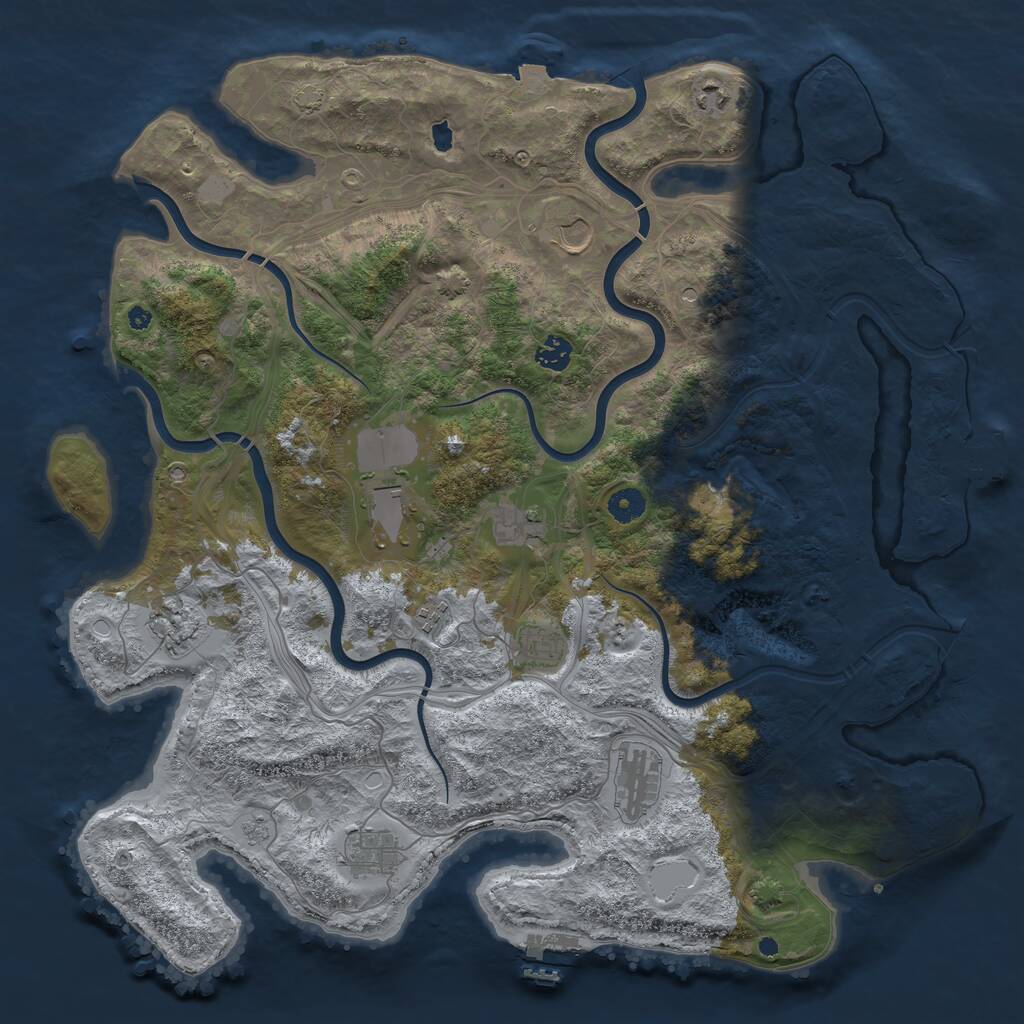 Rust Map: Procedural Map, Size: 4350, Seed: 2147483647, 16 Monuments