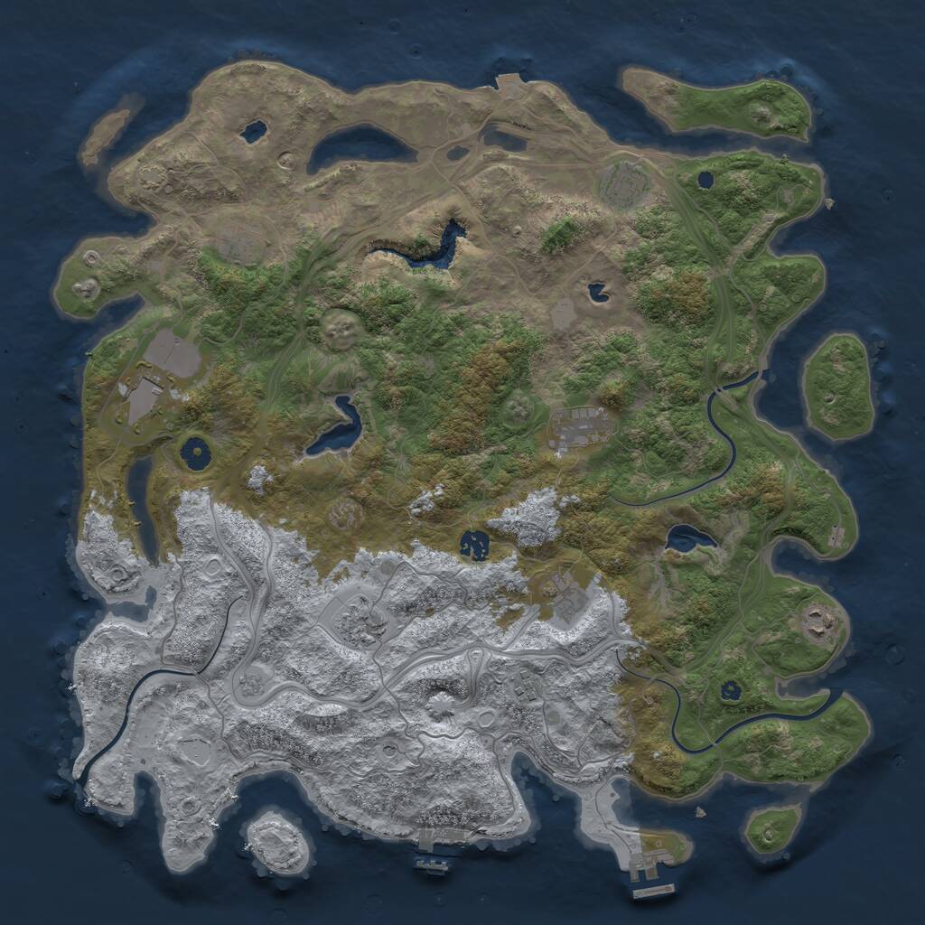 Rust Map: Procedural Map, Size: 4500, Seed: 71259456, 15 Monuments