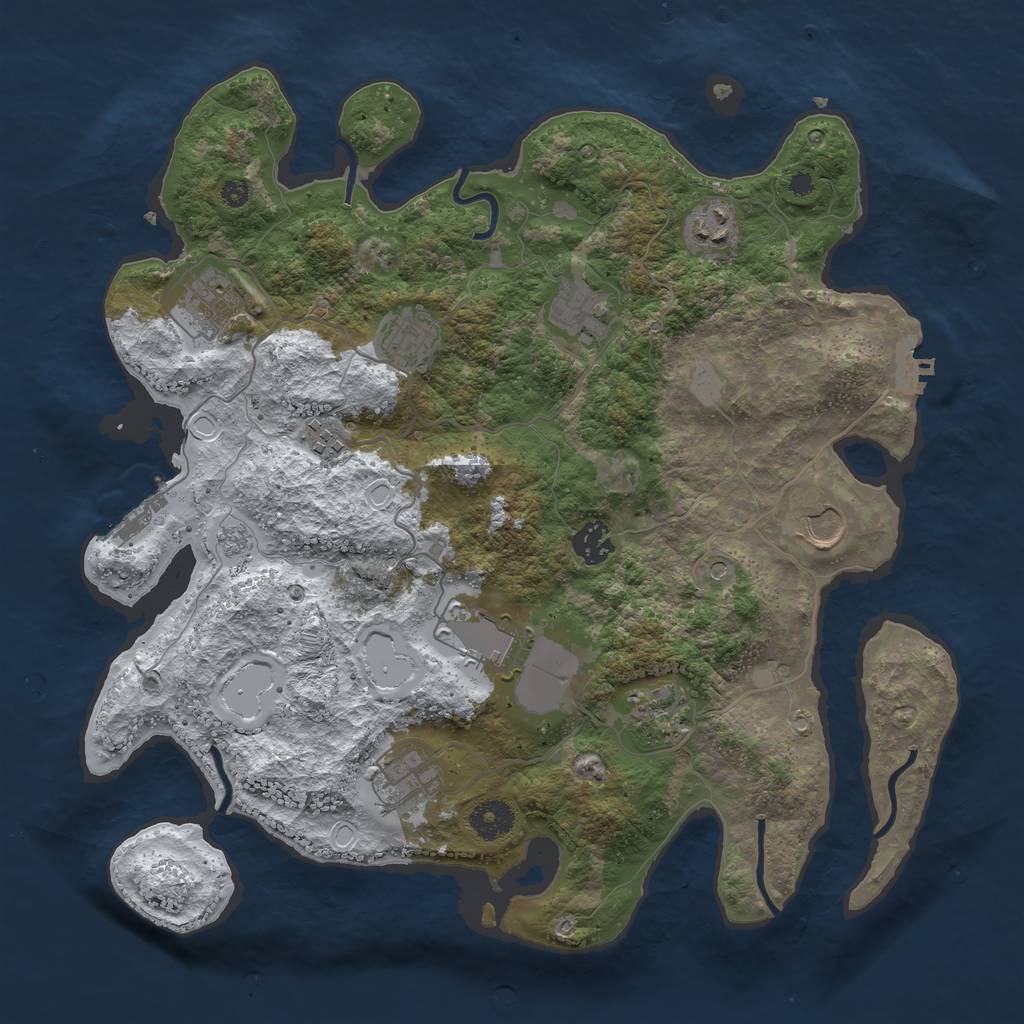 Rust Map: Procedural Map, Size: 3700, Seed: 9312, 19 Monuments
