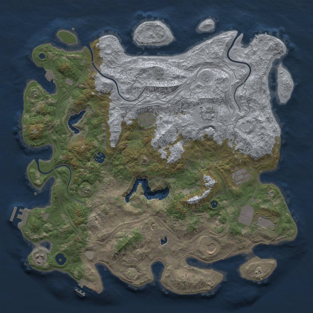 Rust Map: Procedural Map, Size: 4250, Seed: 902681072, 14 Monuments