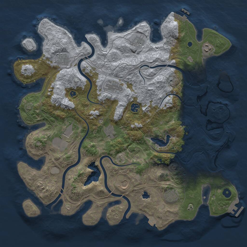 Rust Map: Procedural Map, Size: 4250, Seed: 19564832, 16 Monuments