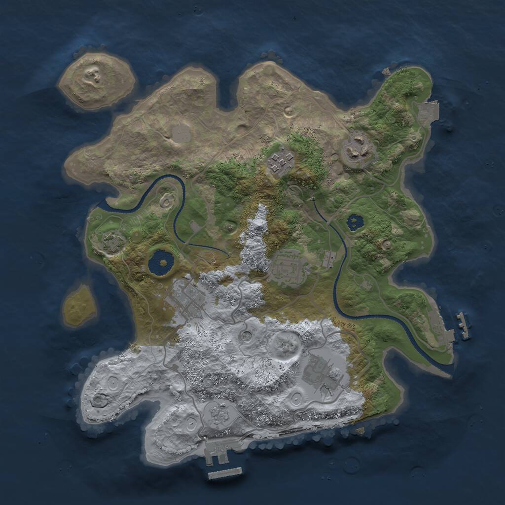 Rust Map: Procedural Map, Size: 3000, Seed: 9920831, 11 Monuments