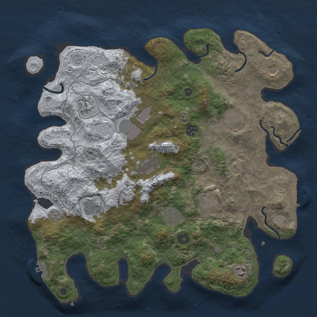 Rust Map: Procedural Map, Size: 4000, Seed: 51865758, 20 Monuments