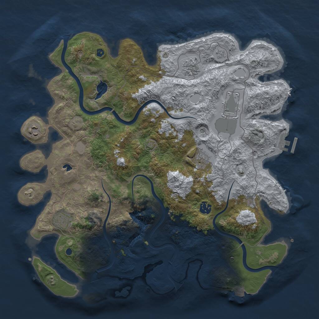 Rust Map: Procedural Map, Size: 4000, Seed: 2220420, 12 Monuments