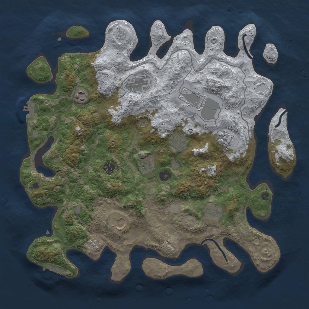 Rust Map: Procedural Map, Size: 4000, Seed: 541336530, 19 Monuments