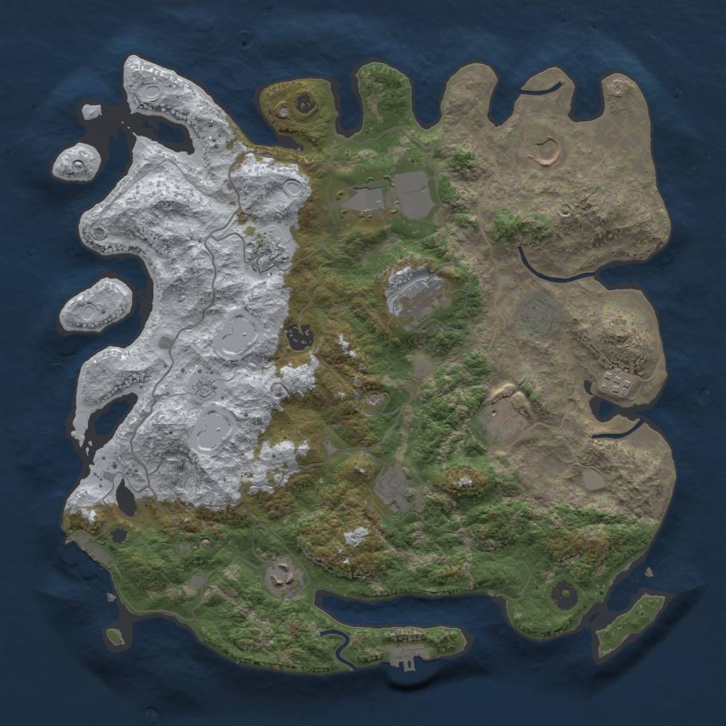 Rust Map: Procedural Map, Size: 4000, Seed: 358, 19 Monuments