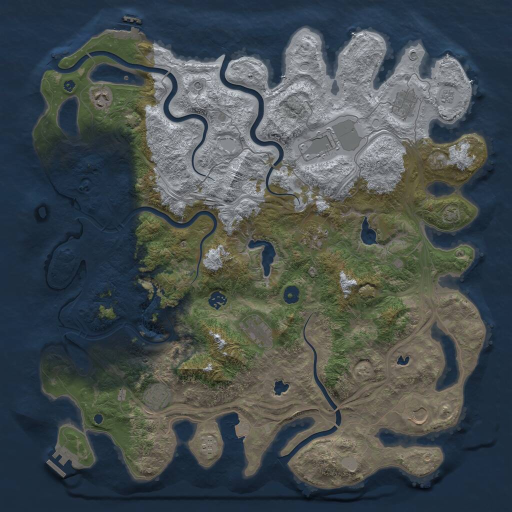 Rust Map: Procedural Map, Size: 4500, Seed: 120881027, 15 Monuments