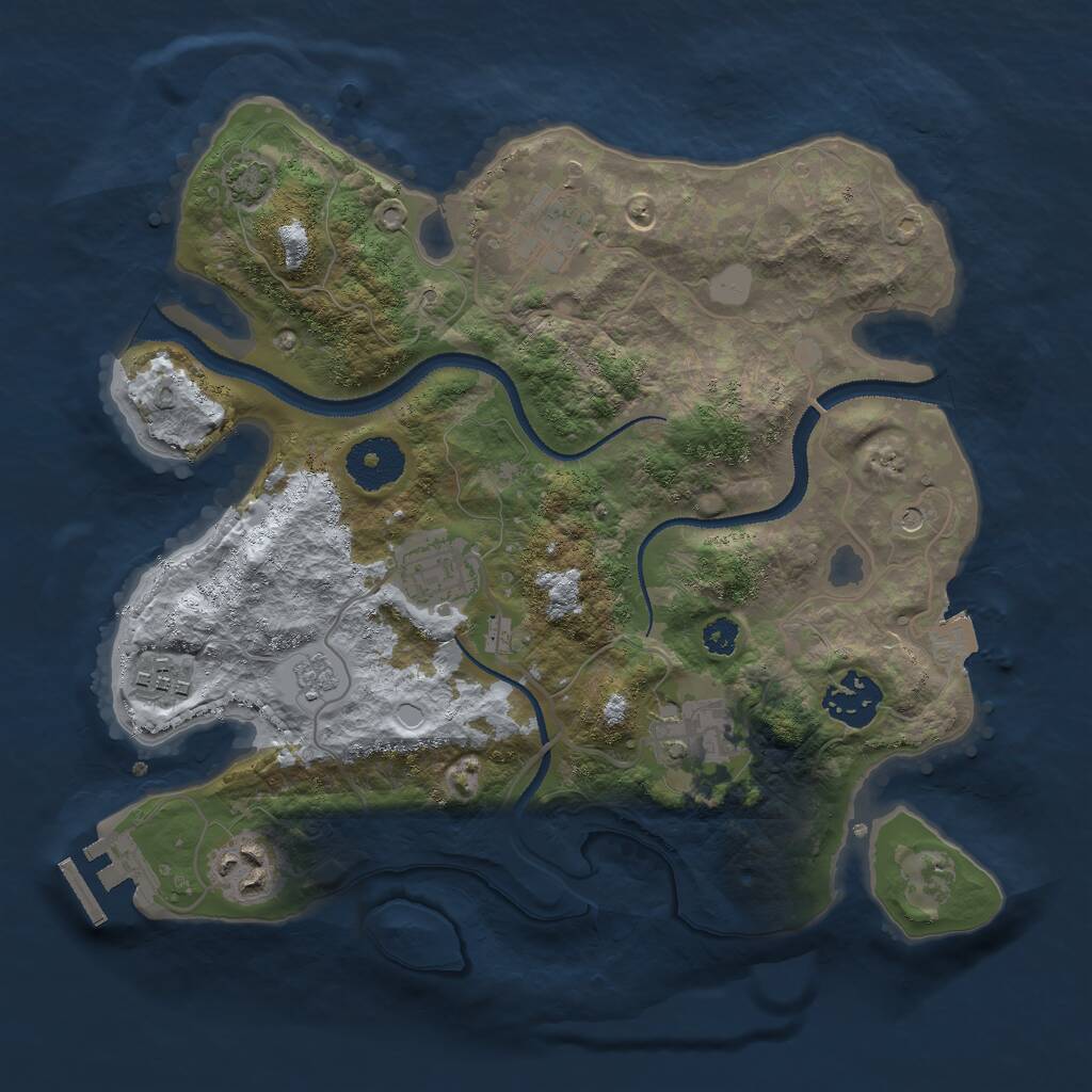 Rust Map: Procedural Map, Size: 3000, Seed: 50713, 11 Monuments