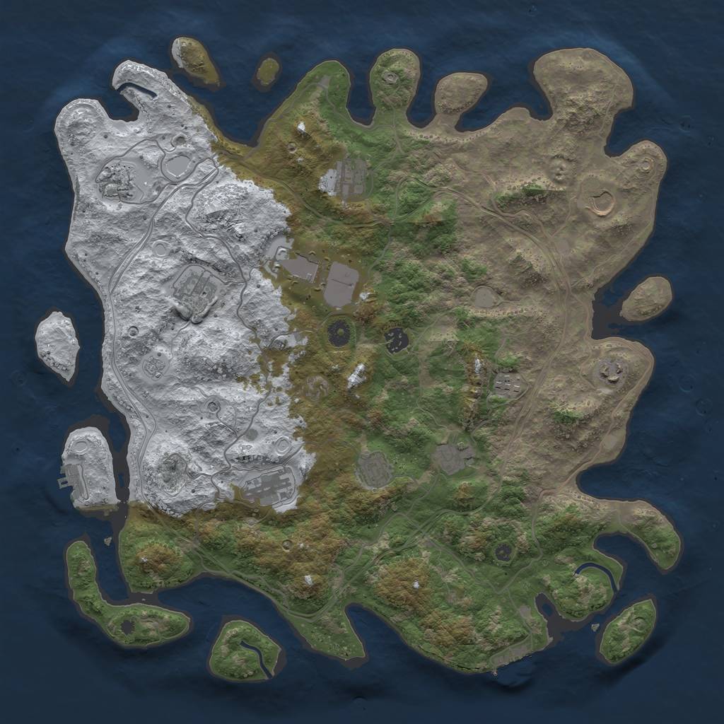 Rust Map: Procedural Map, Size: 4400, Seed: 1612596502, 20 Monuments