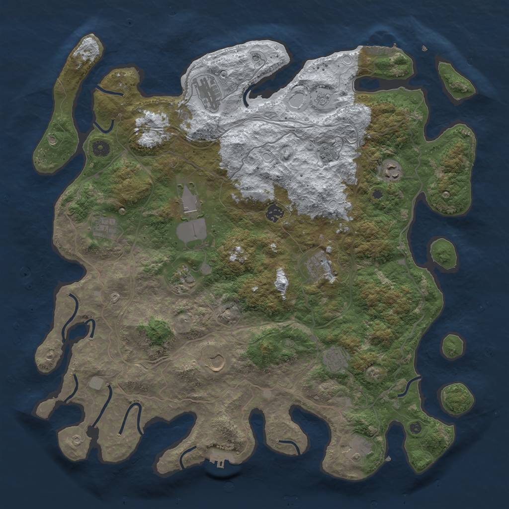 Rust Map: Procedural Map, Size: 4500, Seed: 406265745, 20 Monuments