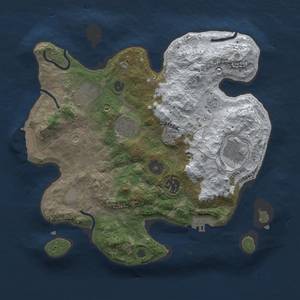 Thumbnail Rust Map: Procedural Map, Size: 3000, Seed: 2228421, 14 Monuments