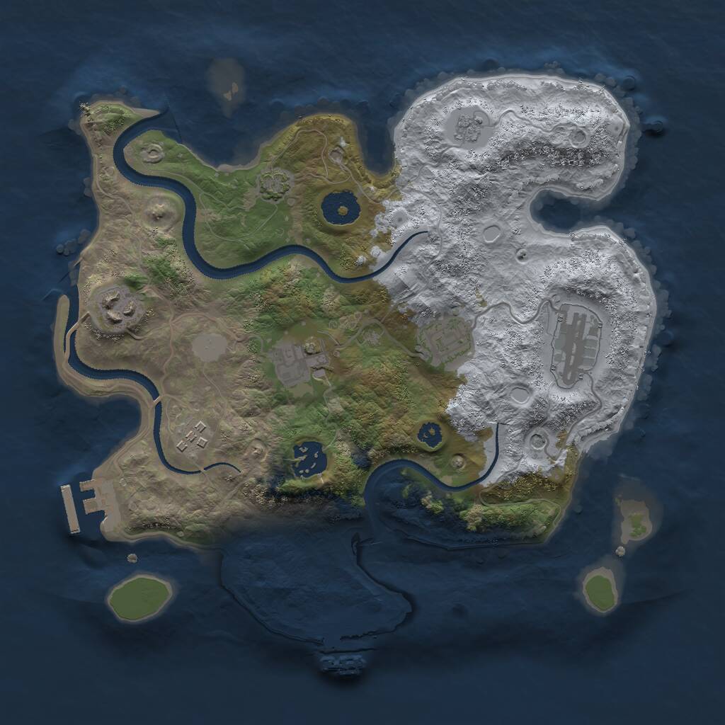 Rust Map: Procedural Map, Size: 3000, Seed: 2228421, 12 Monuments