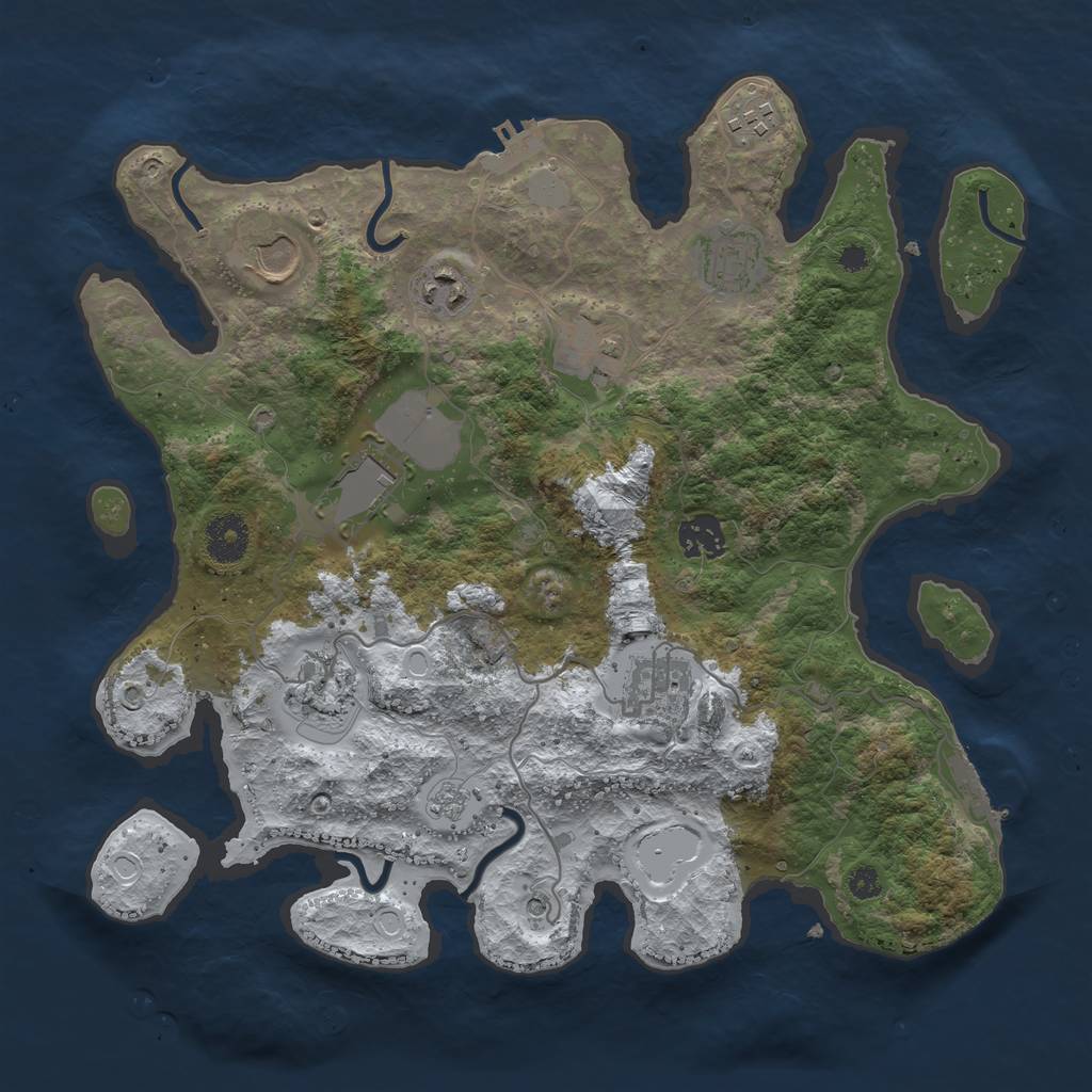 Rust Map: Procedural Map, Size: 3500, Seed: 1426, 18 Monuments