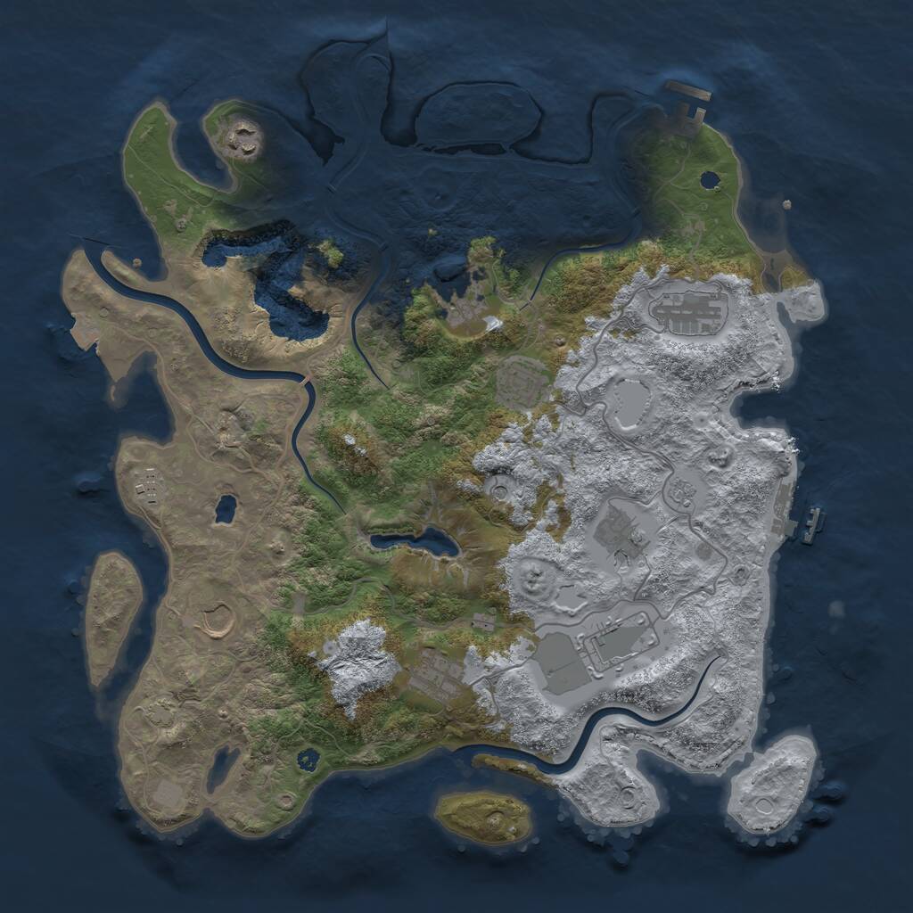 Rust Map: Procedural Map, Size: 4000, Seed: 9115, 15 Monuments