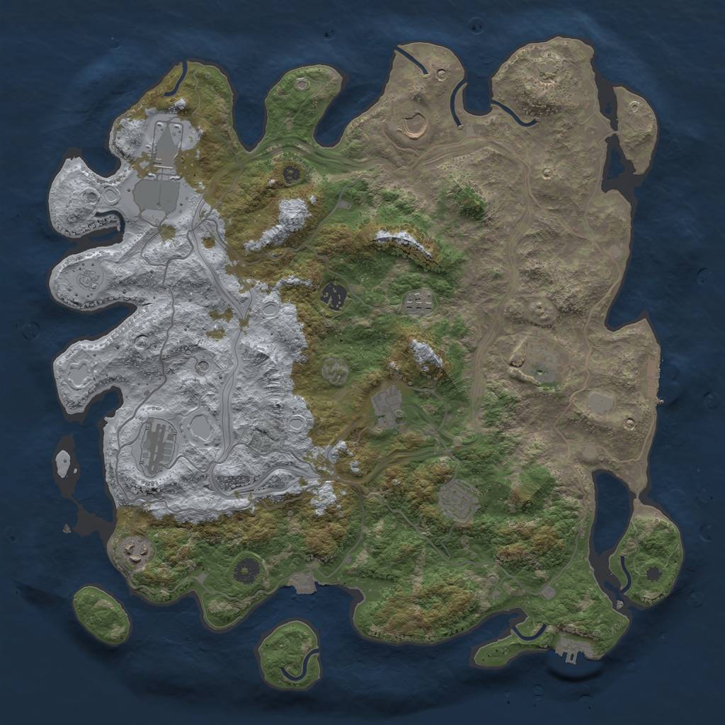 Rust Map: Procedural Map, Size: 4250, Seed: 1755651206, 17 Monuments
