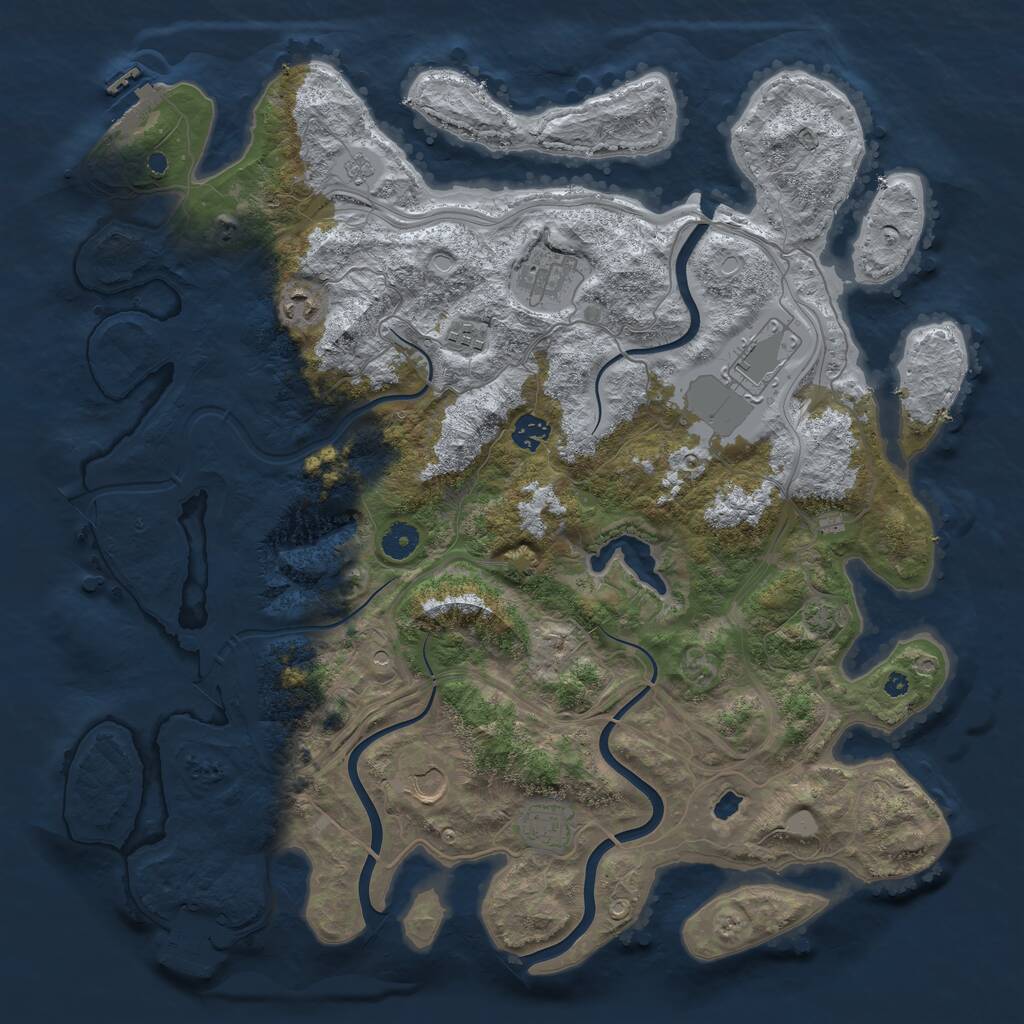 Rust Map: Procedural Map, Size: 4250, Seed: 1895845645, 13 Monuments