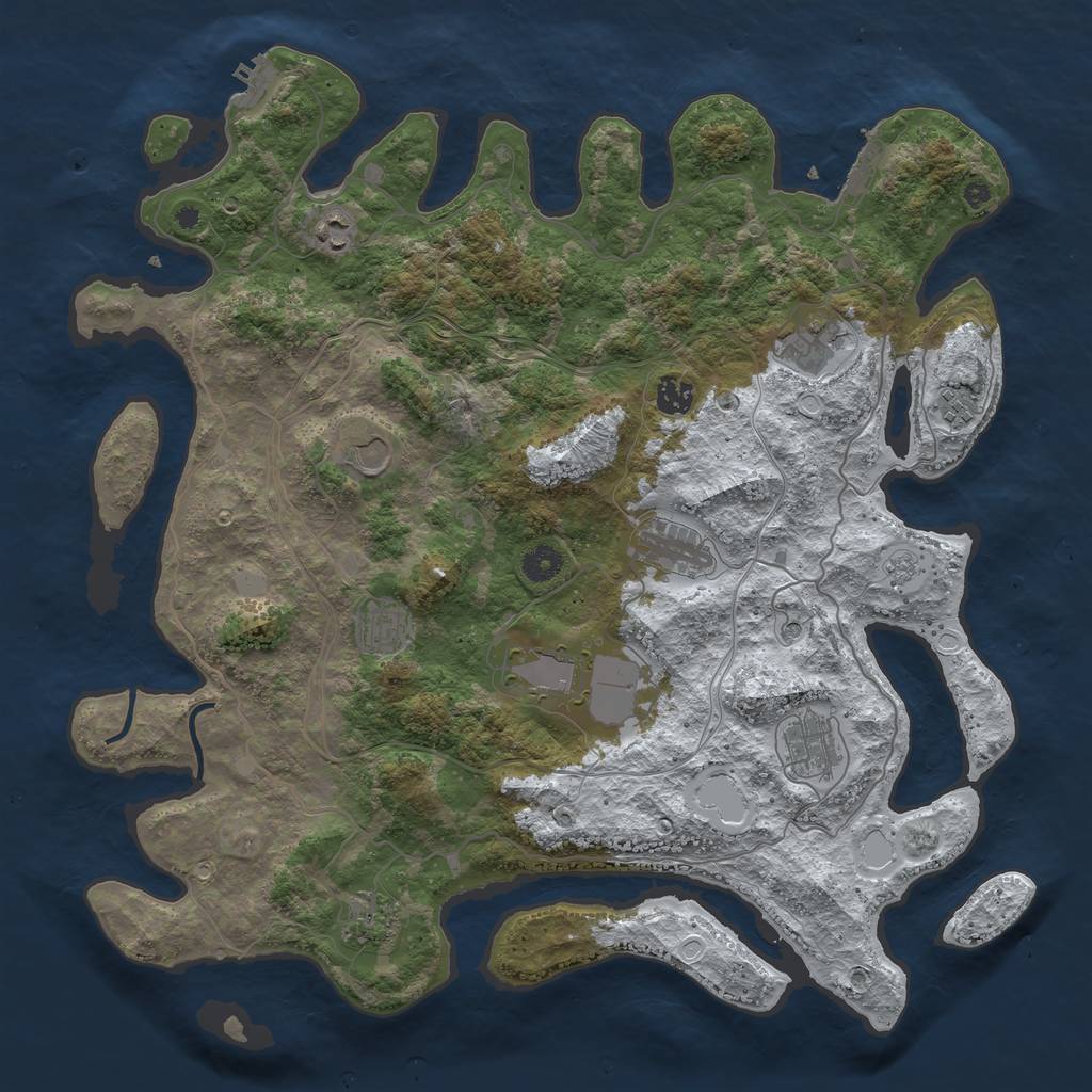 Rust Map: Procedural Map, Size: 4250, Seed: 1063096644, 19 Monuments