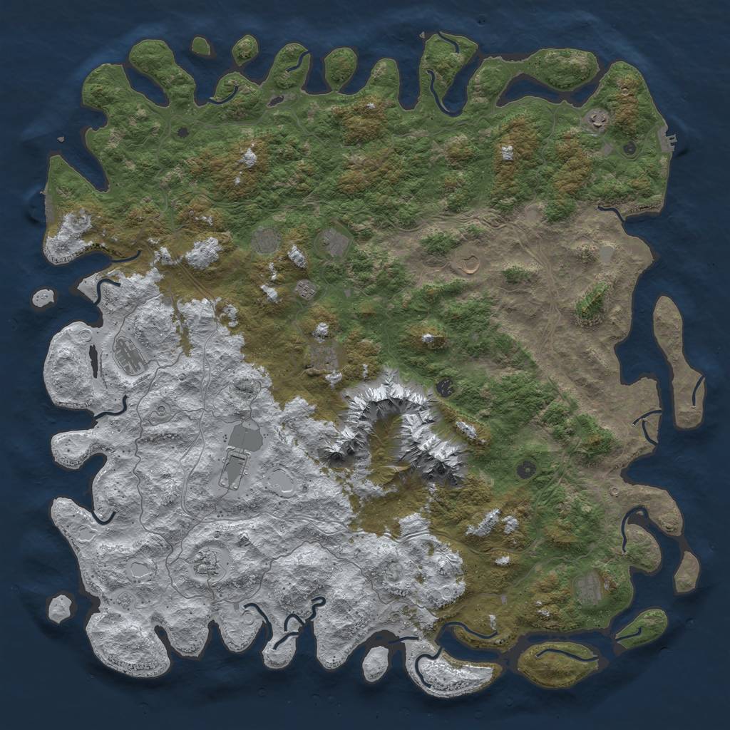 Rust Map: Procedural Map, Size: 6000, Seed: 1534491834, 20 Monuments