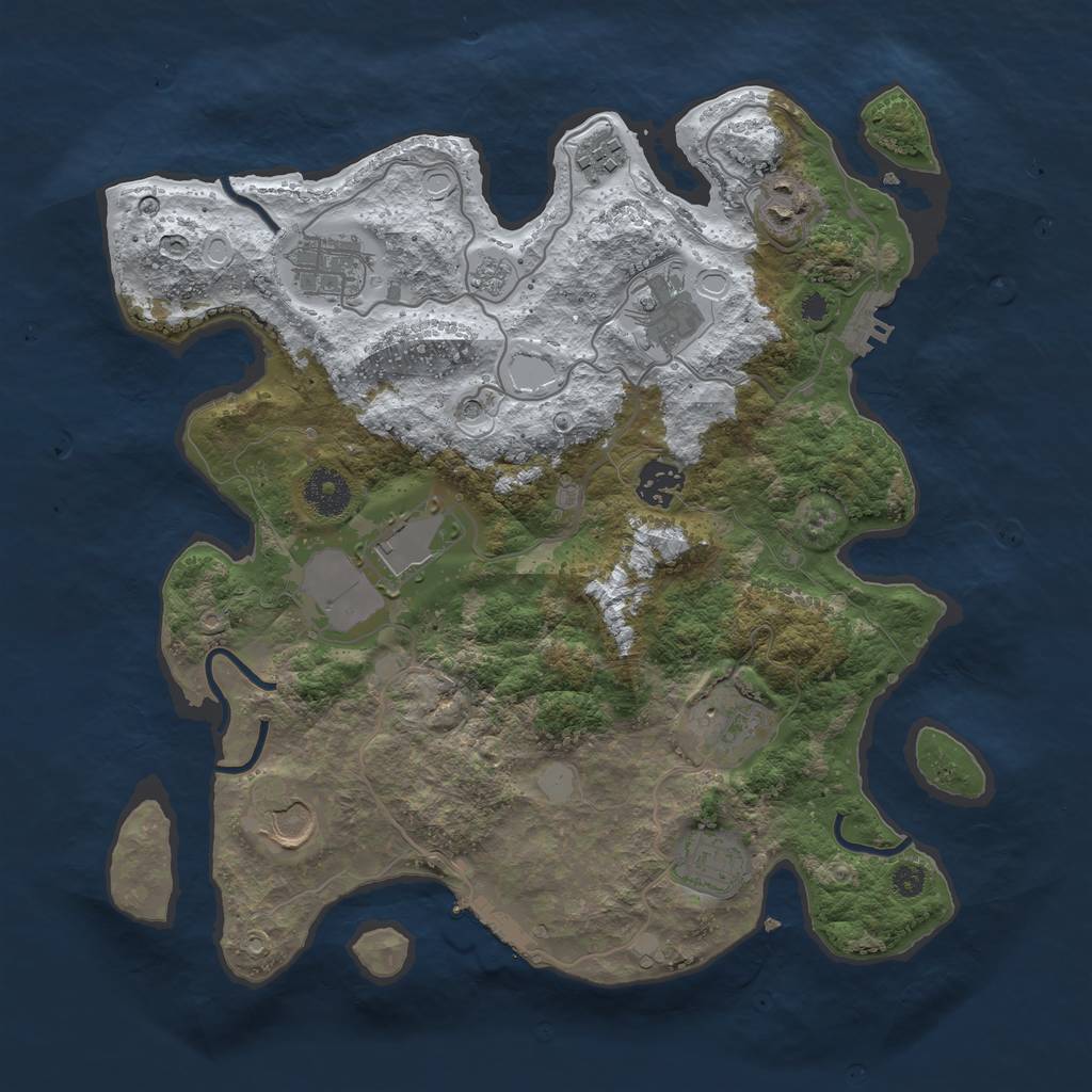 Rust Map: Procedural Map, Size: 3500, Seed: 779827560, 18 Monuments