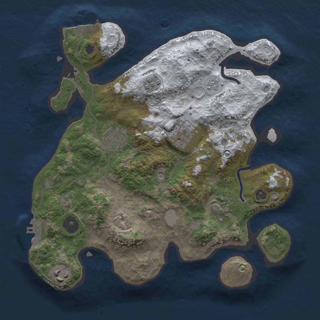 Rust Map: Procedural Map, Size: 3000, Seed: 459604487, 14 Monuments