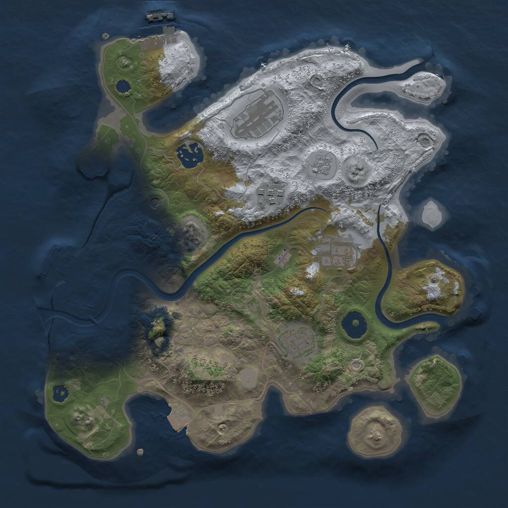 Rust Map: Procedural Map, Size: 3000, Seed: 459604487, 11 Monuments