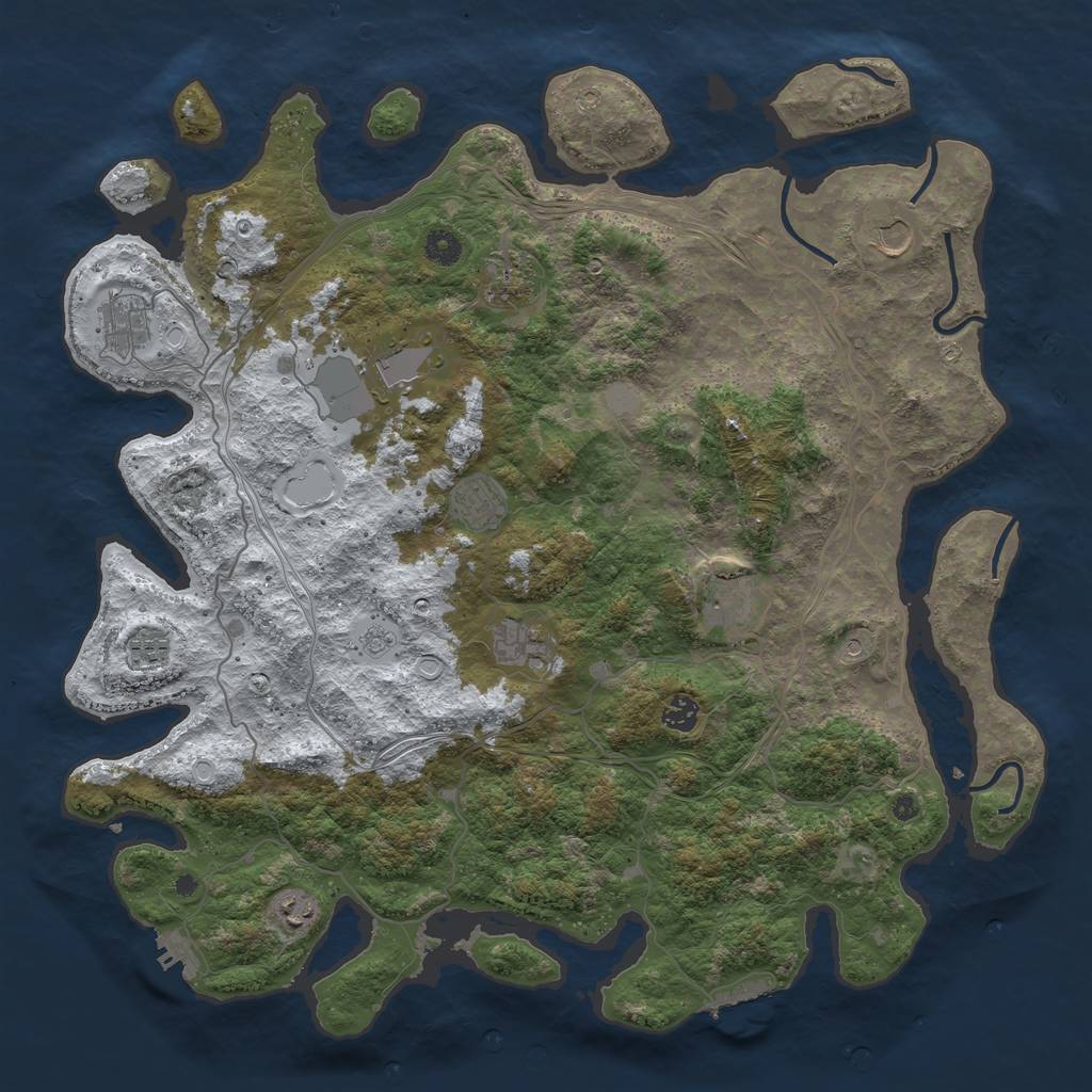 Rust Map: Procedural Map, Size: 4500, Seed: 184831942, 19 Monuments