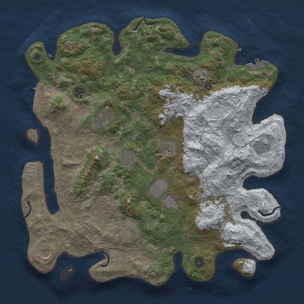 Rust Map: Procedural Map, Size: 4250, Seed: 8527416, 19 Monuments