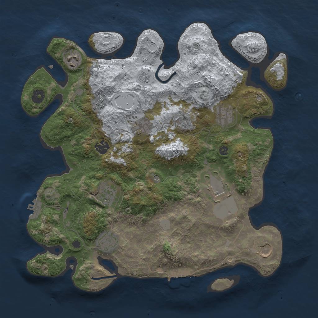 Rust Map: Procedural Map, Size: 3500, Seed: 20220502, 18 Monuments
