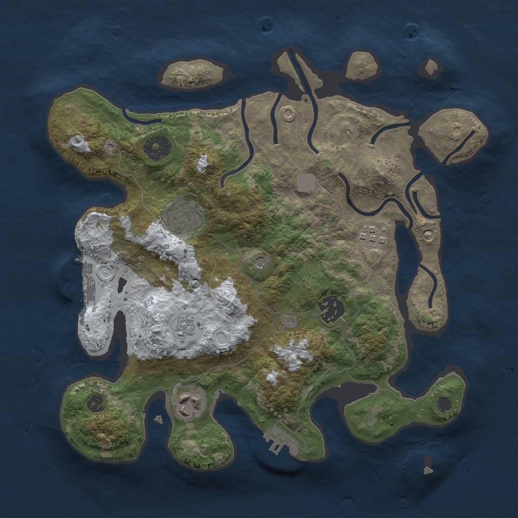 Rust Map: Procedural Map, Size: 3000, Seed: 2065555283, 13 Monuments