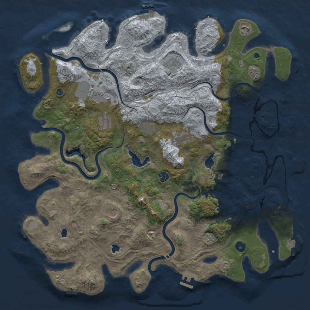 Rust Map: Procedural Map, Size: 4600, Seed: 983752, 15 Monuments
